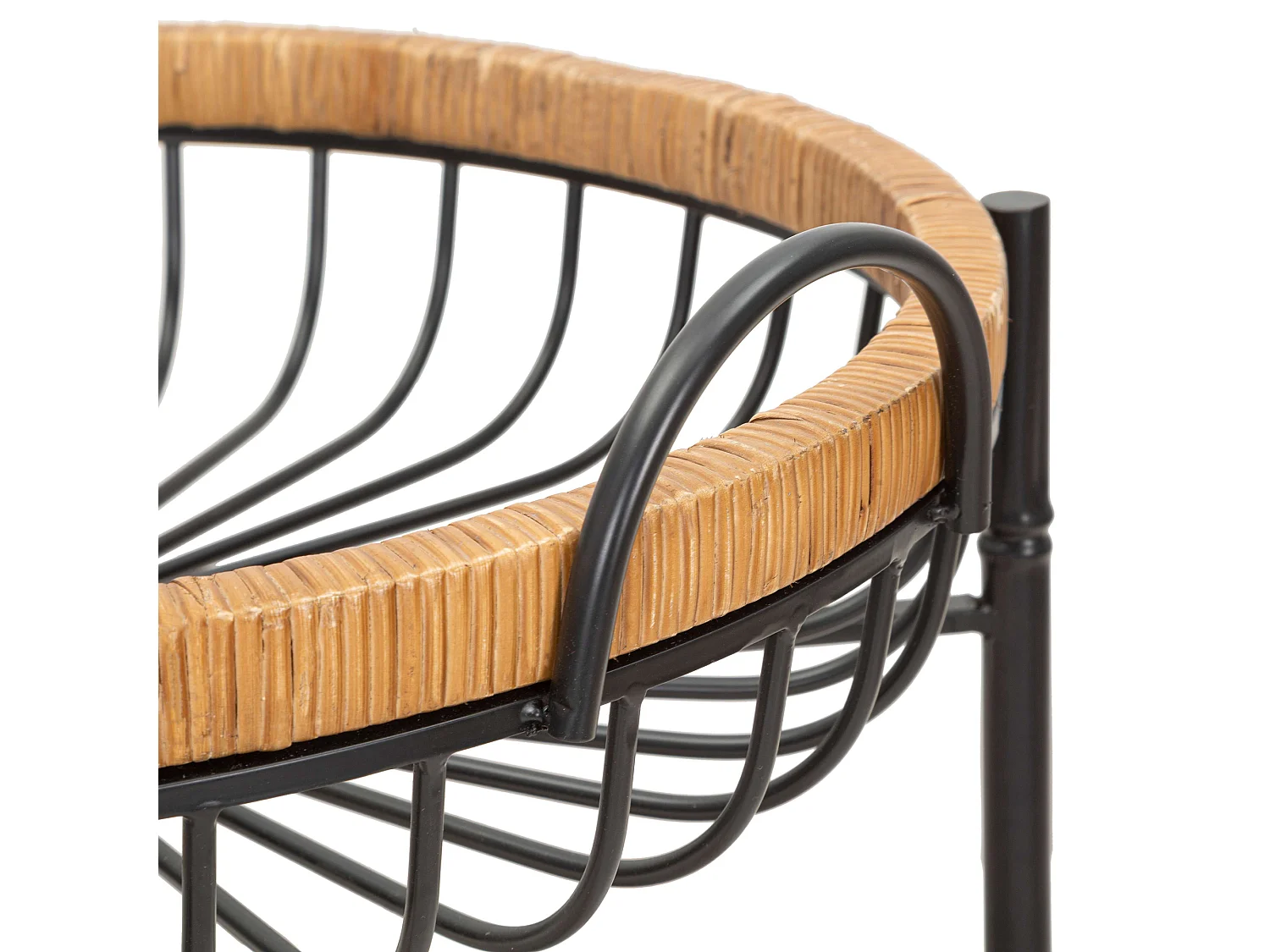 Carrello Zakopa, 2 Ripiani, 57x56x63h cm Marrone, Ruote, con 2 Cestini in Rattan