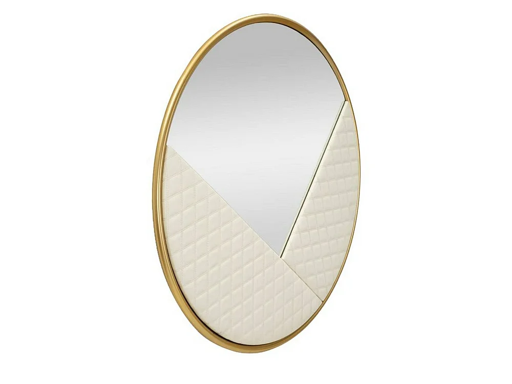 Bozzole-spiegel, kleur frame goud, 80x80h cm wit, framemateriaal metaal
