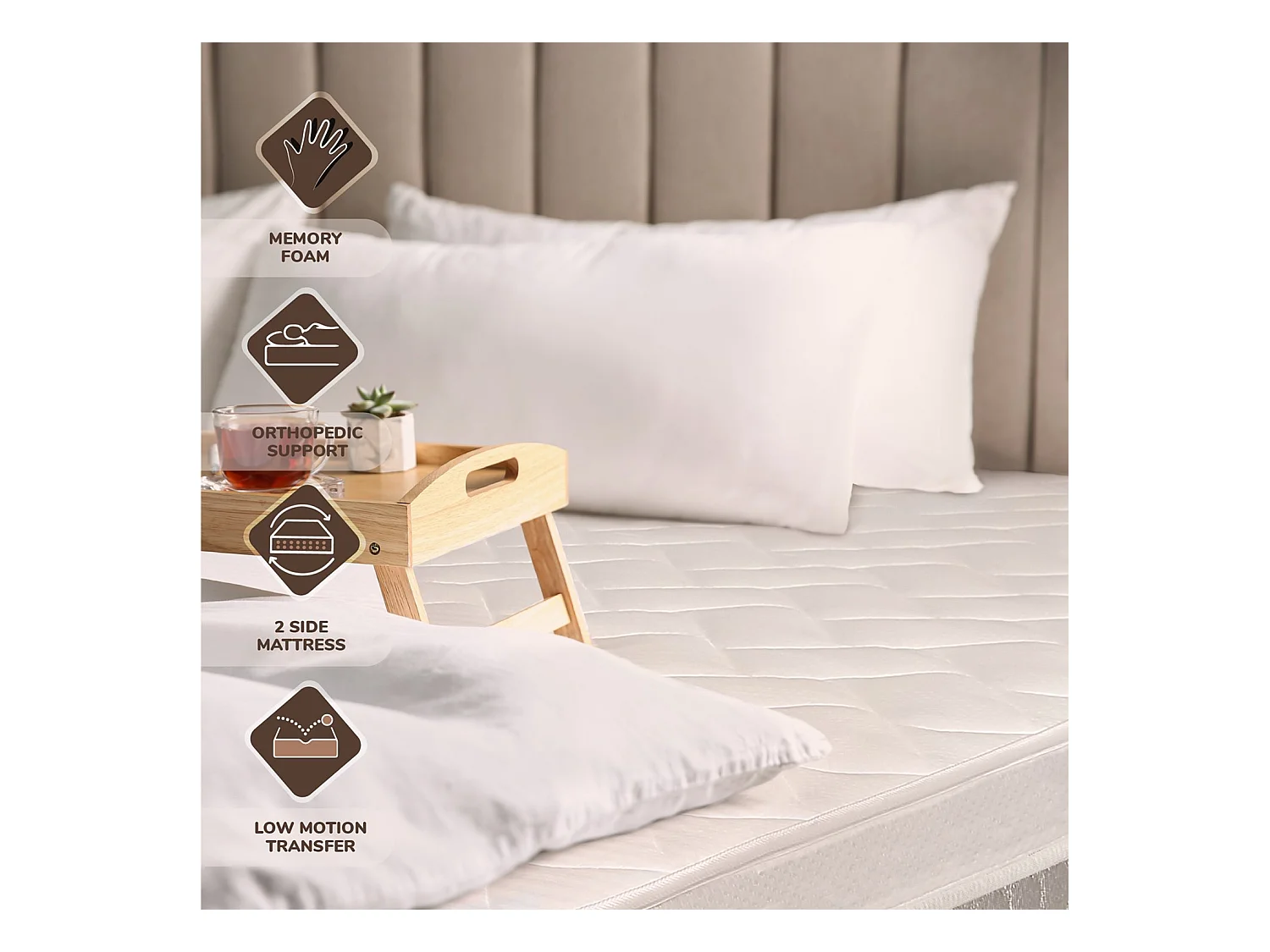 Queen Size-Matratze aus Memory Schaum | Orthopädische 160x200 cm