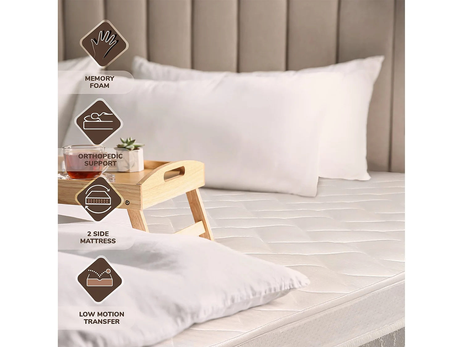 Queen Size-Matratze aus Memory Schaum | Orthopädische 160x200 cm