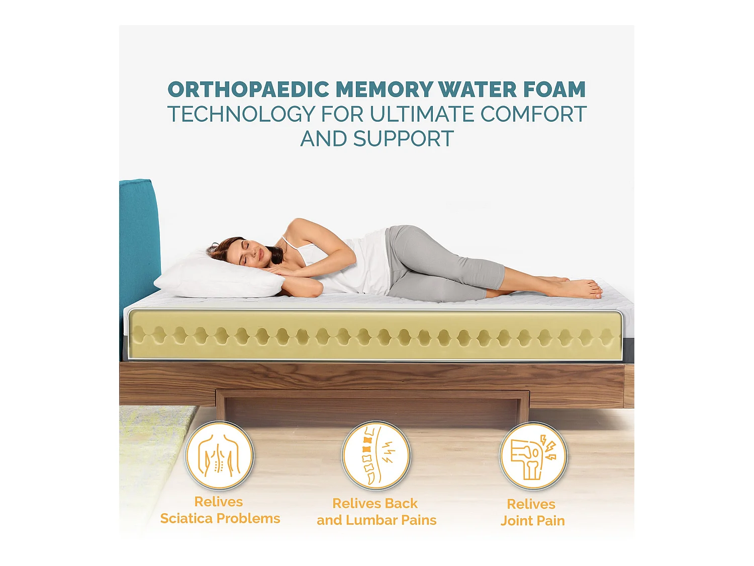 TANHK Materasso memory 160x190, 20cm, Media rigidità, Ortopedico, Anallergico, Sfoderabile, Made in Italy