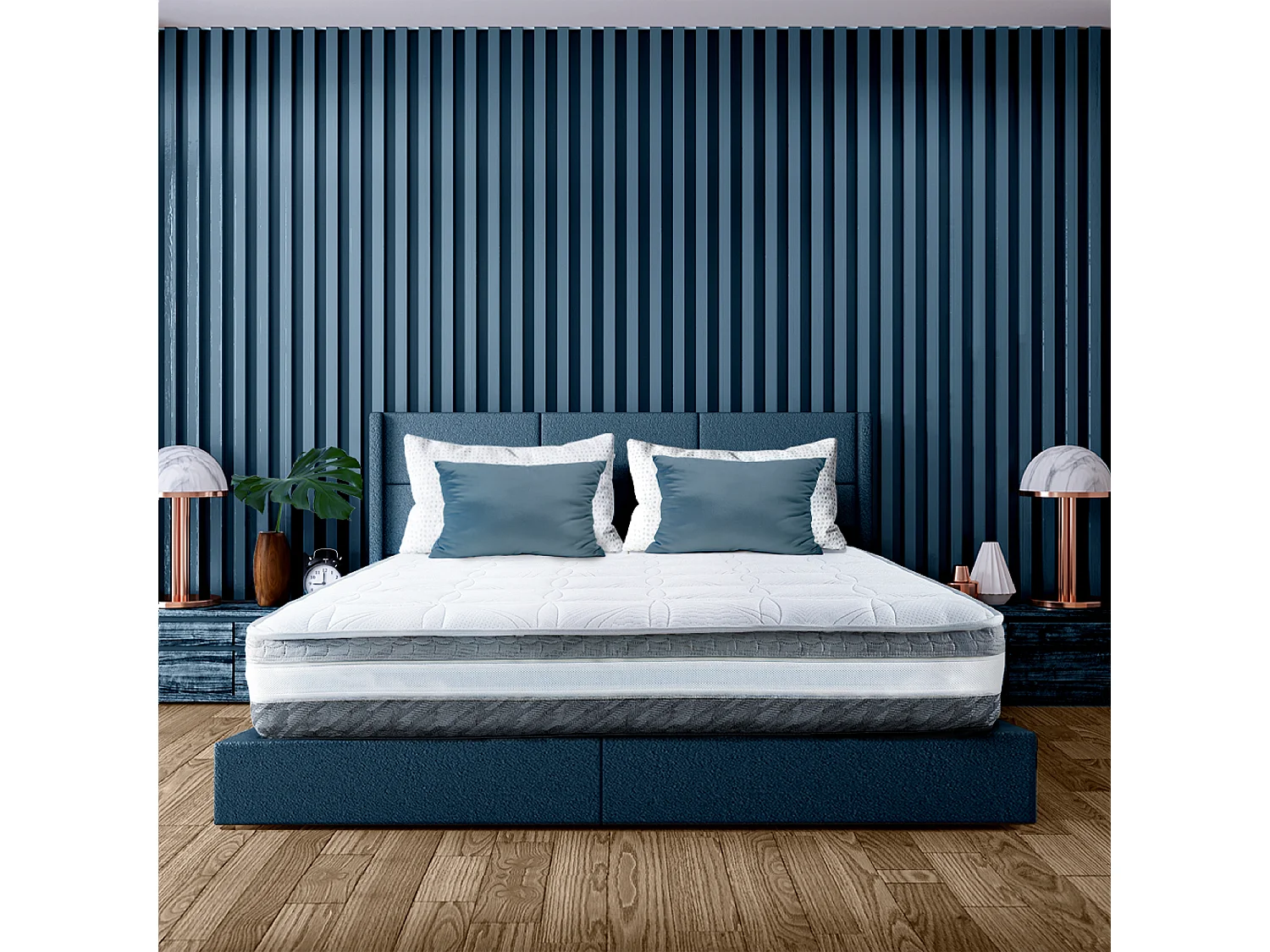 Matelas Simple À Ressorts Ensachés 80x190cm Et Mousse À Mémoire De Forme - Housse Amovible