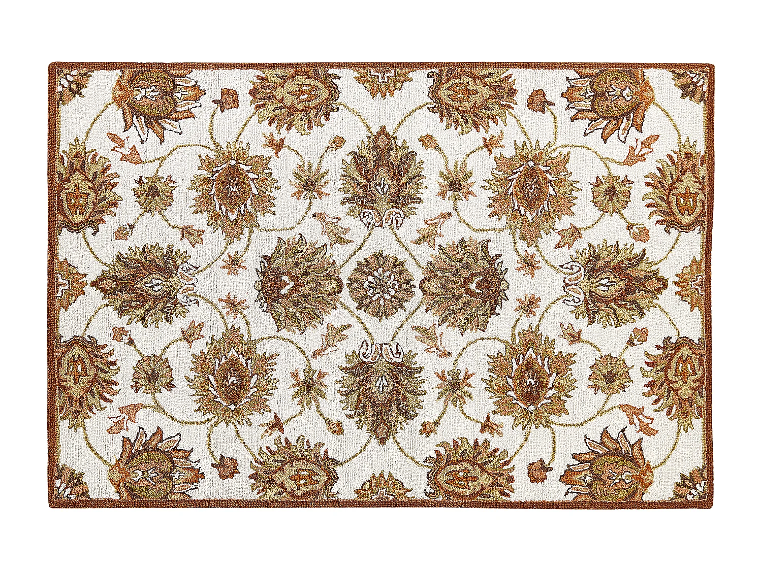 Teppich Wolle beige / braun 140 x 200 cm Kurzflor EZINE