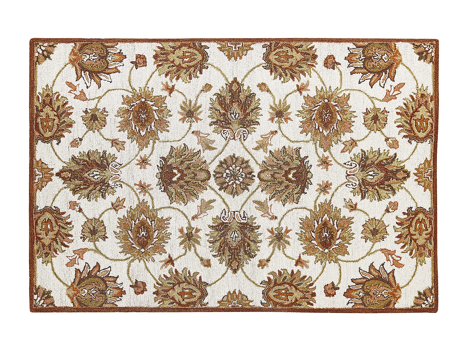 Teppich Wolle beige / braun 140 x 200 cm Kurzflor EZINE