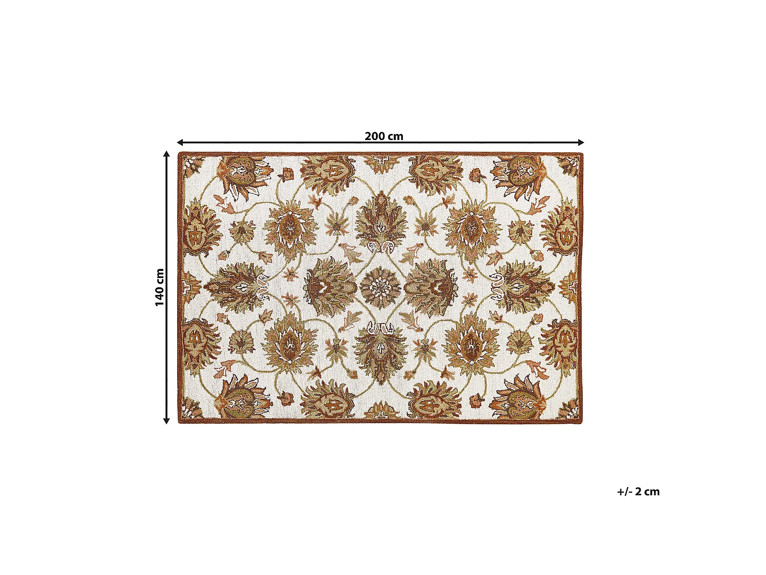 Vloerkleed vintage beige/bruin 140 x 200 cm EZINE