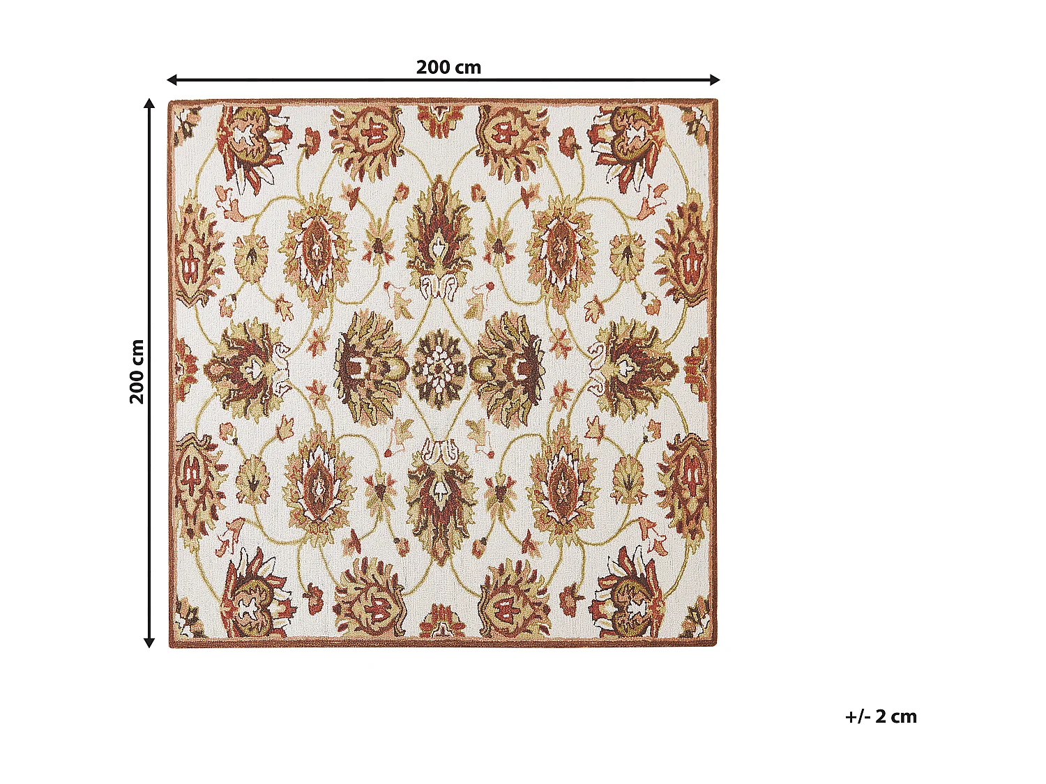 Tapis EZINE Beige 200 x 200 cm Laine