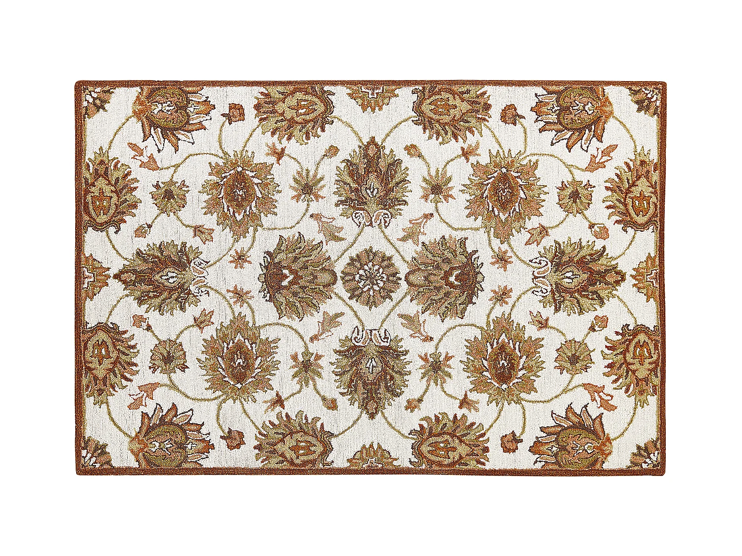 Teppich Wolle beige / braun 160 x 230 cm Kurzflor EZINE