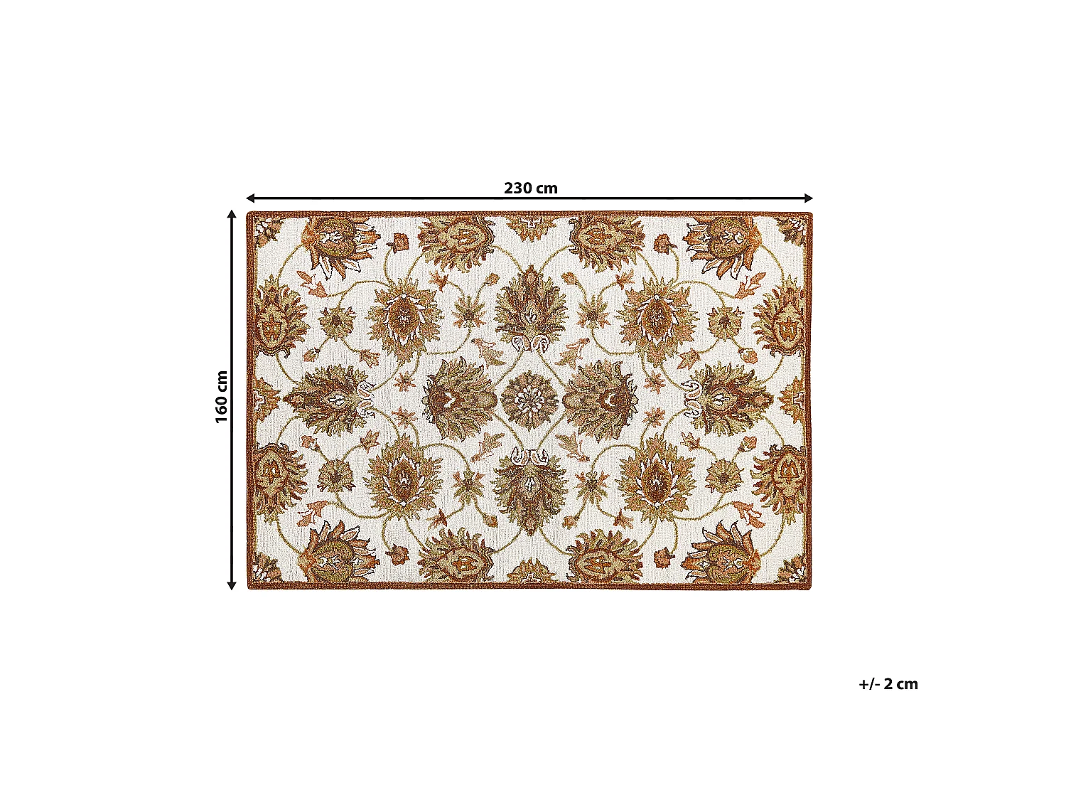 Dywan wełniany 160 x 230 cm beżowo-brązowy EZINE