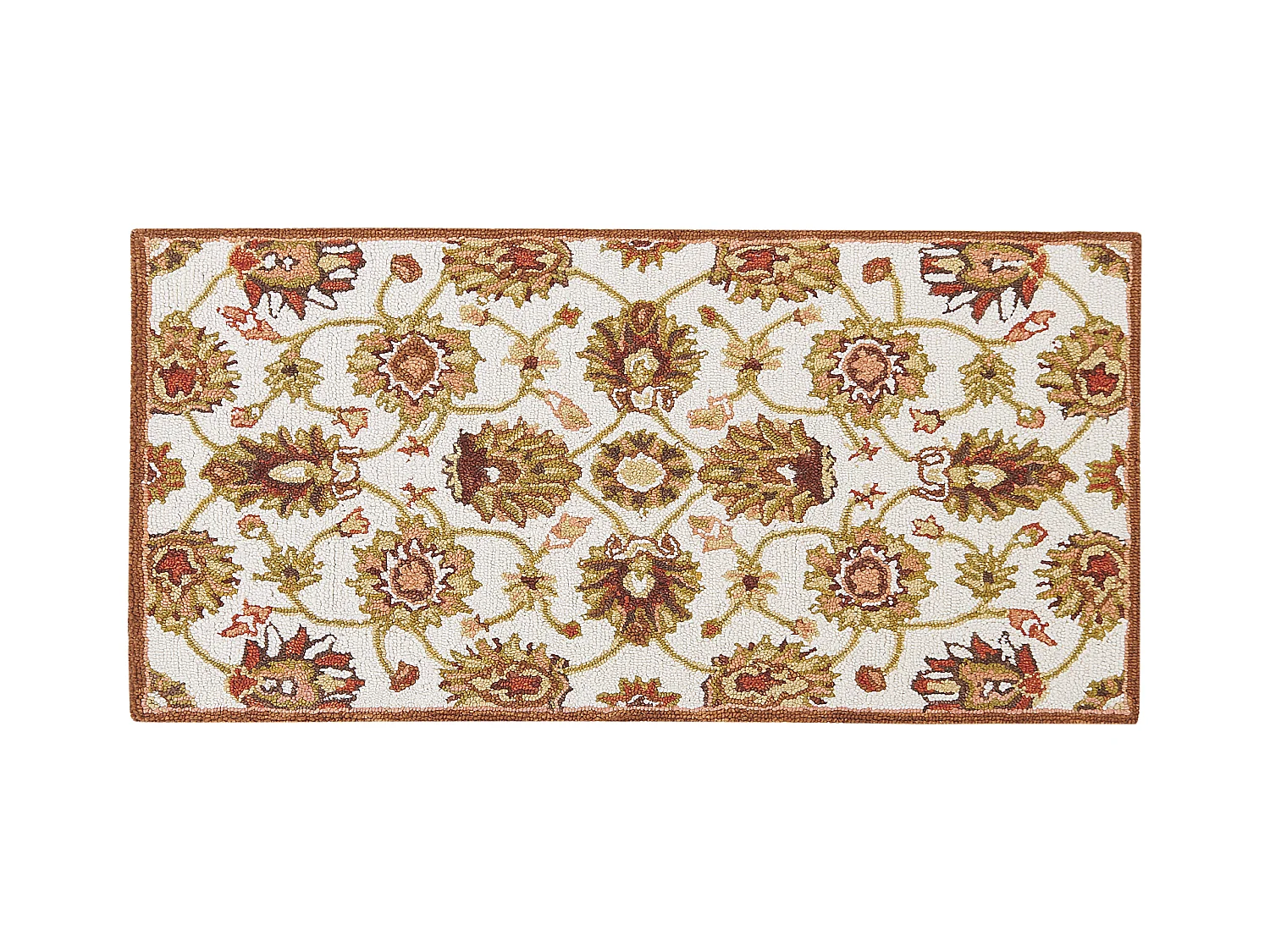 Tappeto lana beige e marrone 80 x 150 cm EZINE