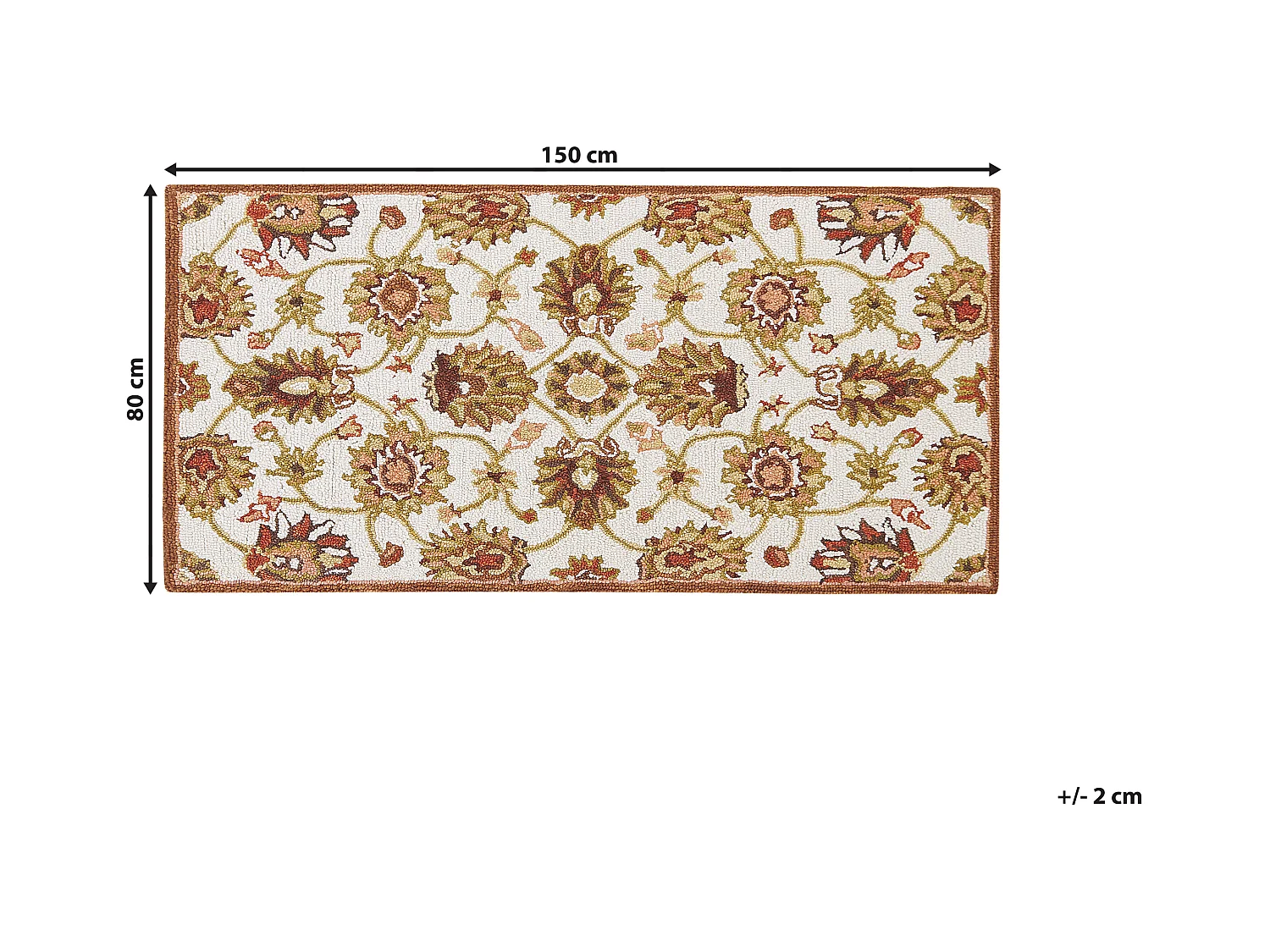 Tappeto lana beige e marrone 80 x 150 cm EZINE