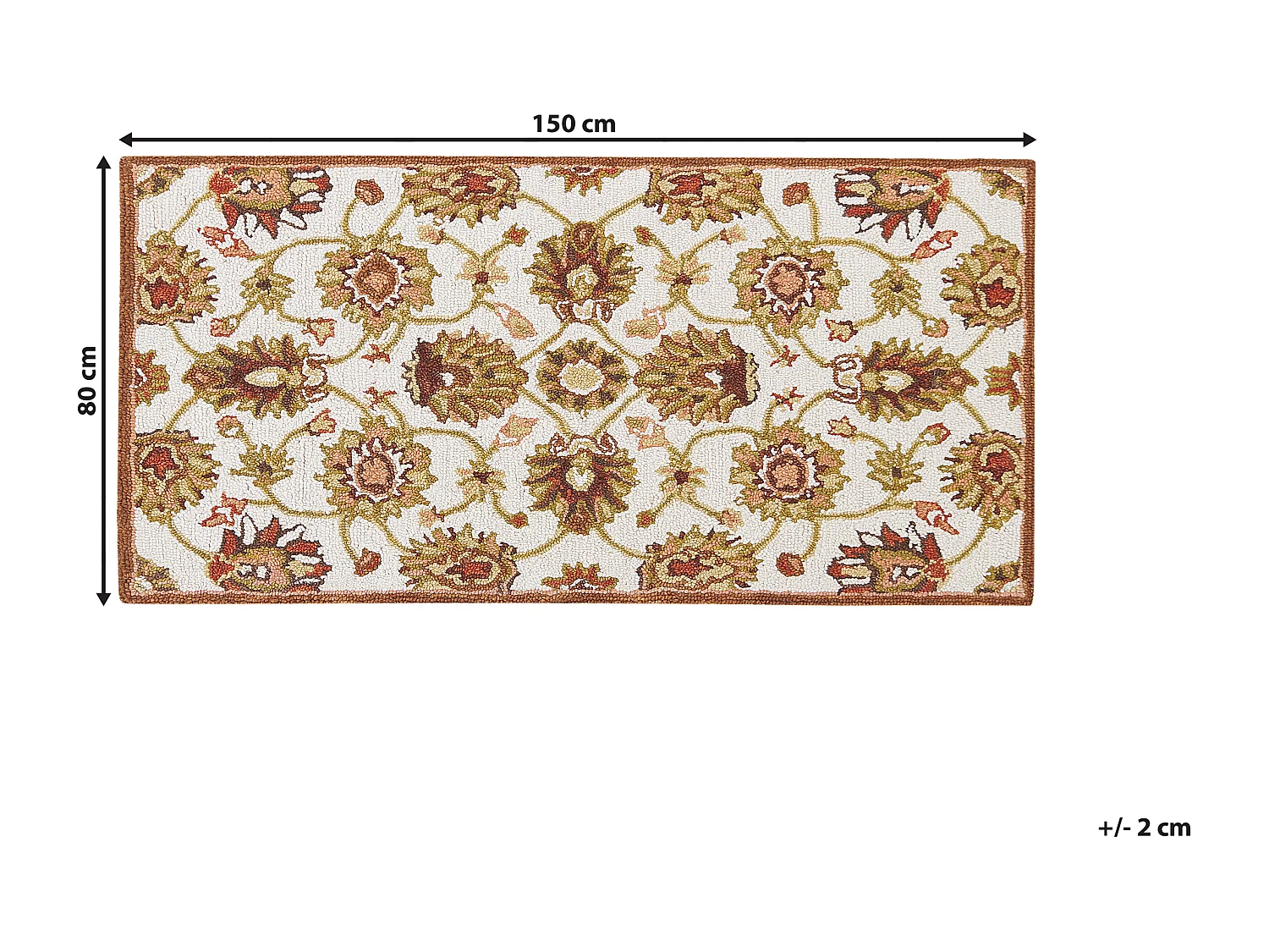 Dywan wełniany 80 x 150 cm beżowo-brązowy EZINE