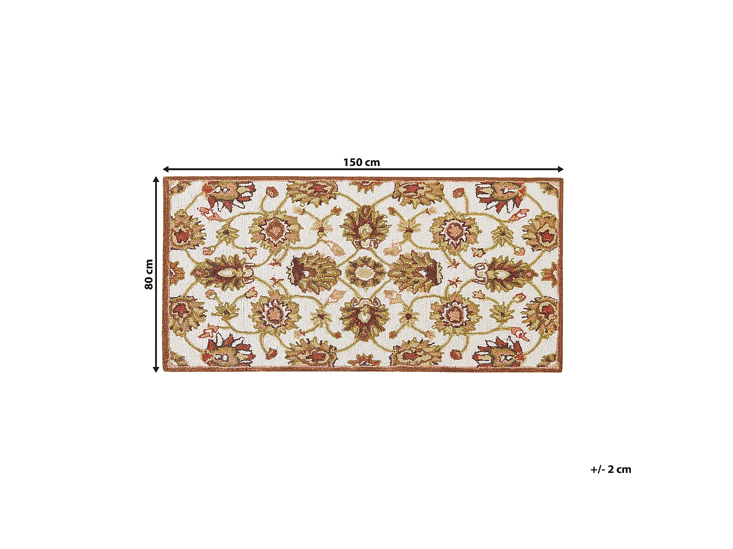 Vloerkleed vintage beige/bruin 80 x 150 cm EZINE