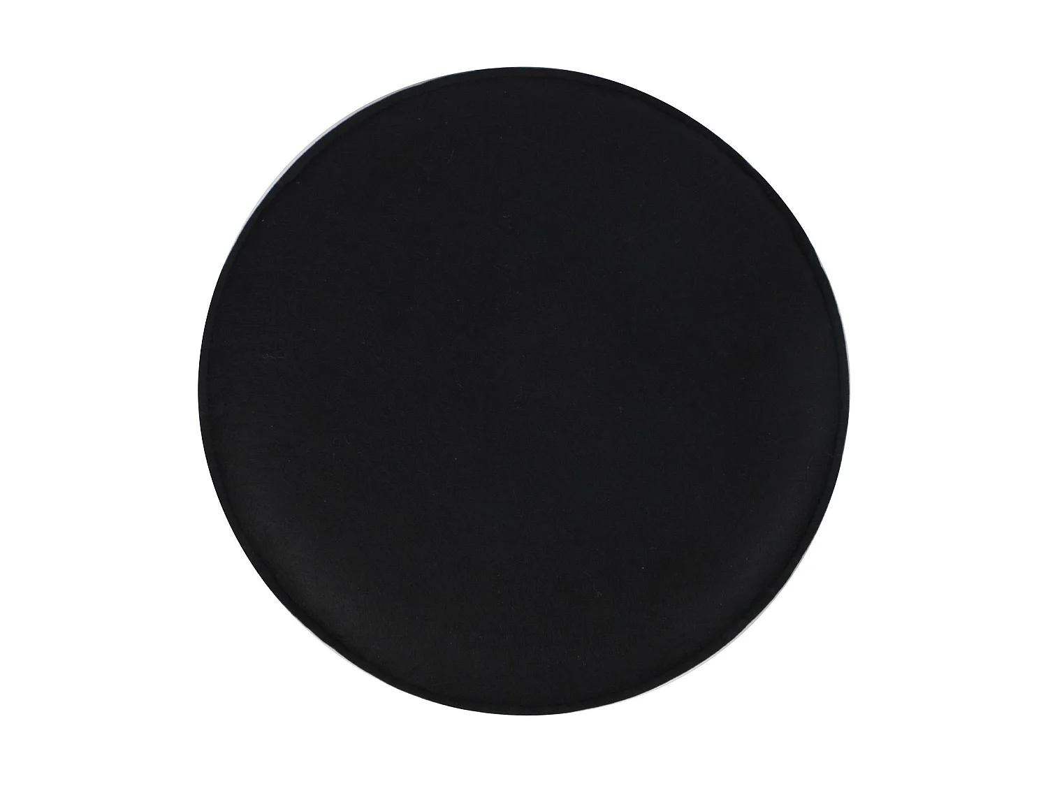Lot de 4 coussins d'assise LESLIE, galettes de chaises en feutre noir de format rond avec picots antidérapants en caoutchouc