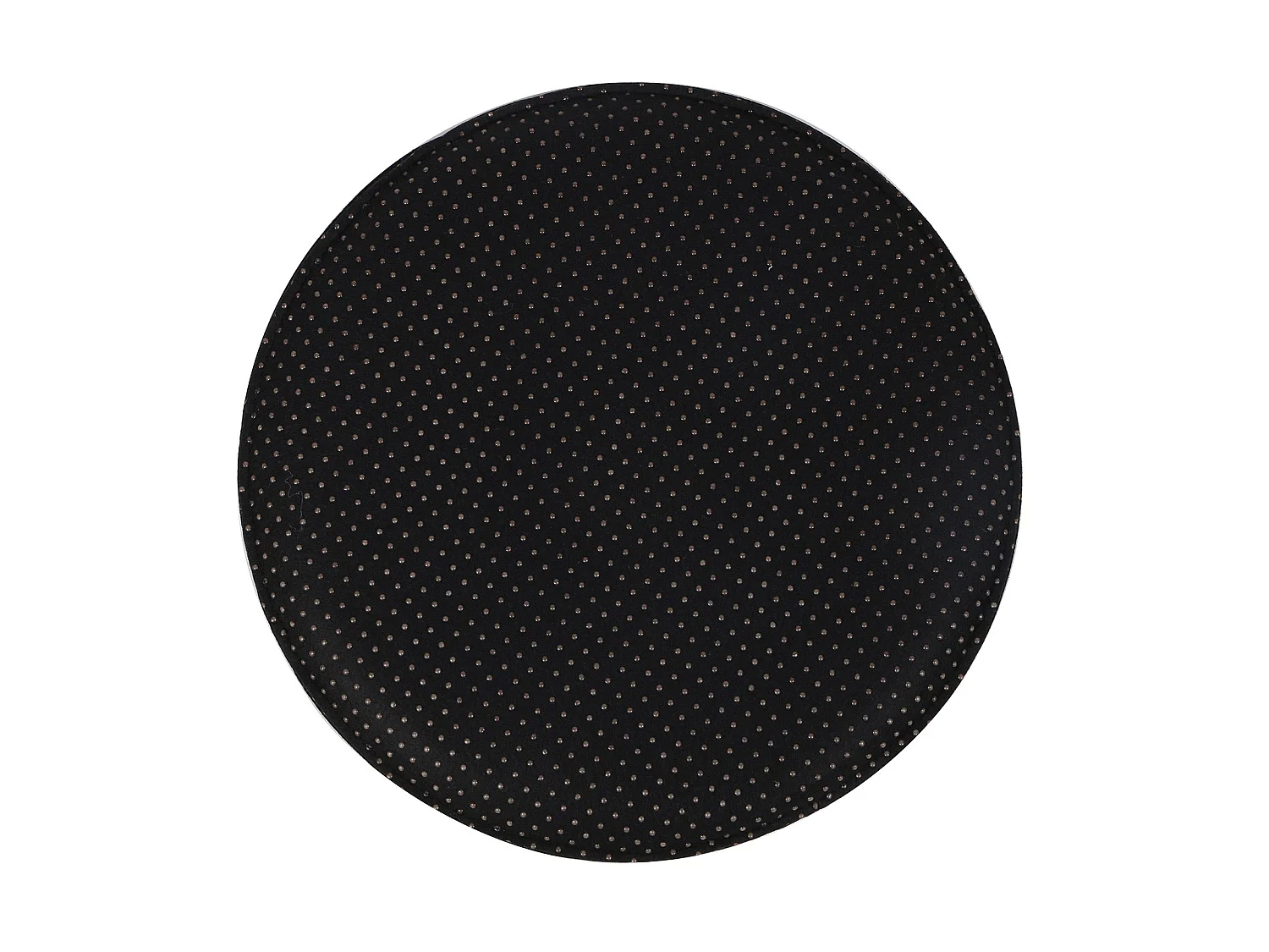 Lot de 4 coussins d'assise LESLIE, galettes de chaises en feutre noir de format rond avec picots antidérapants en caoutchouc