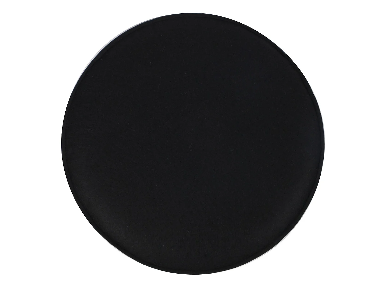 Lot de 4 coussins d'assise LESLIE, galettes de chaises en feutre noir de format rond avec picots antidérapants en caoutchouc