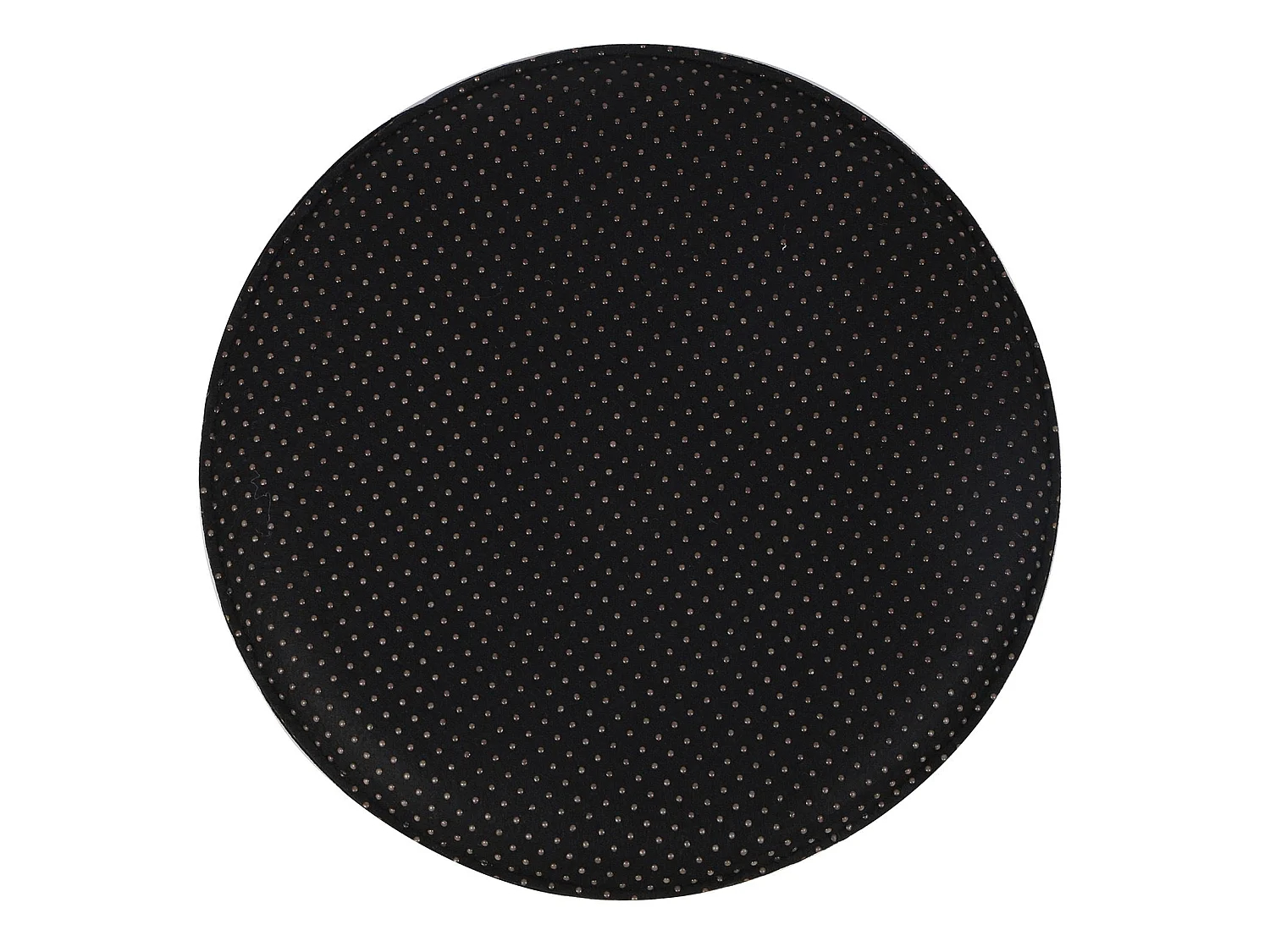 Lot de 4 coussins d'assise LESLIE, galettes de chaises en feutre noir de format rond avec picots antidérapants en caoutchouc