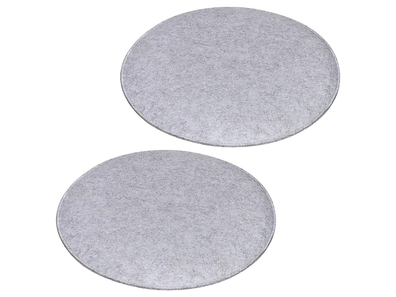 Lot de 2 coussins d'assise JONITA pour chaises de salle à manger ou bureau, galettes de chaise ou fauteuil rondes en feutre gris