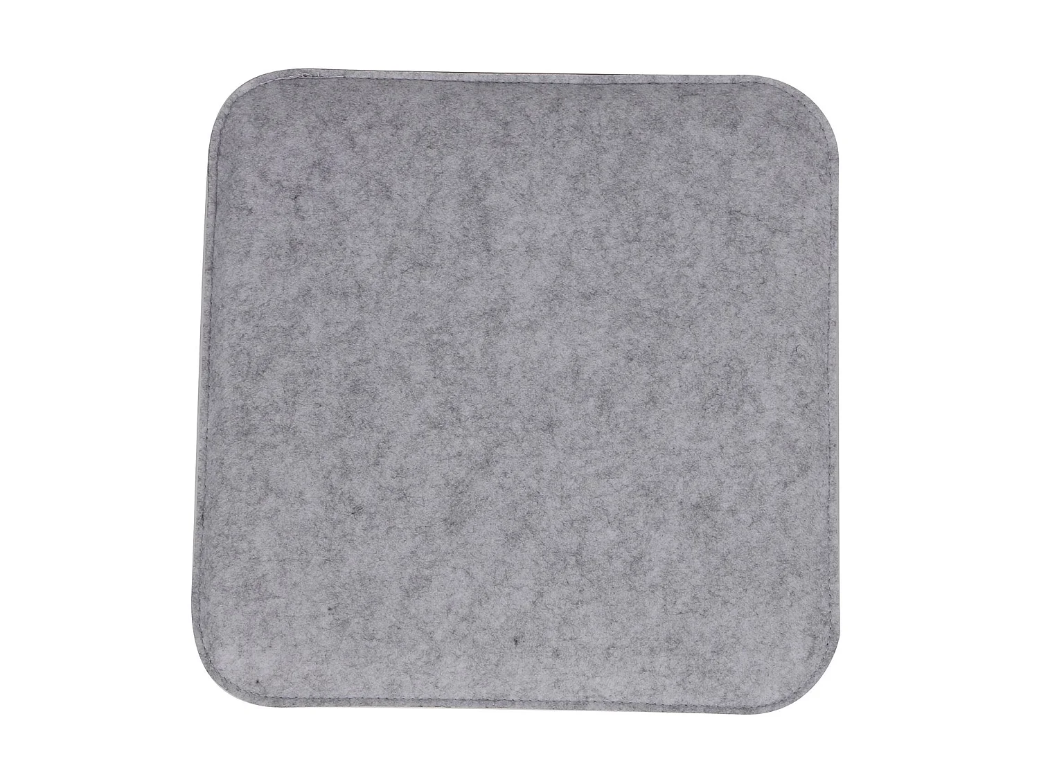 Lot de 4 coussins d'assise GRACE, galettes de chaises en feutre gris de format carré avec picots antidérapants