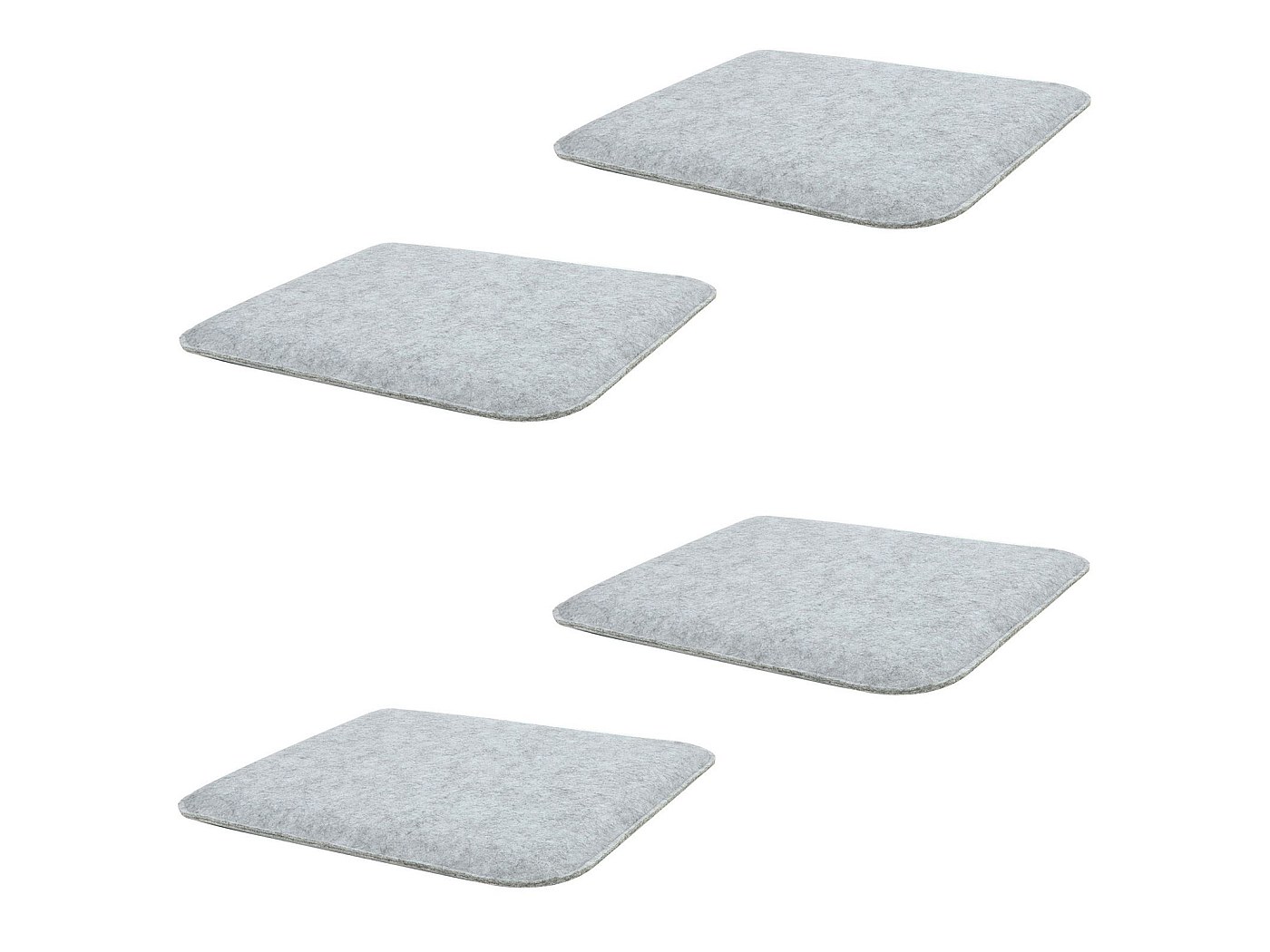 Lot De 4 Coussin D'Assise Antidérapant En Feutre - Galettes Chaises Salle à Manger Rondes Noir