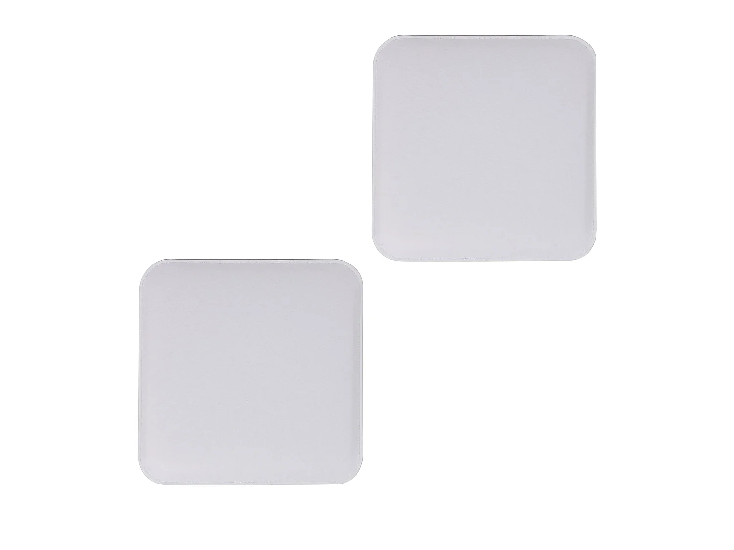 Lot de 2 coussins d'assise ROMEO pour chaises ou fauteuils de salle à manger ou bureau, galettes de chaise carrées en feutre blanc