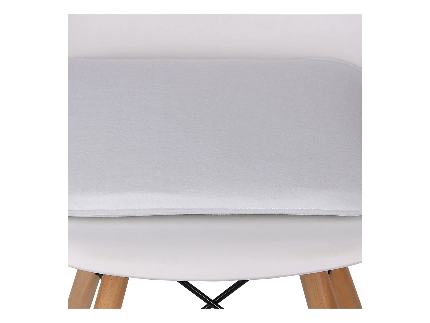 Lot de 2 coussins d'assise ROMEO pour chaises ou fauteuils de salle à manger ou bureau, galettes de chaise carrées en feutre blanc