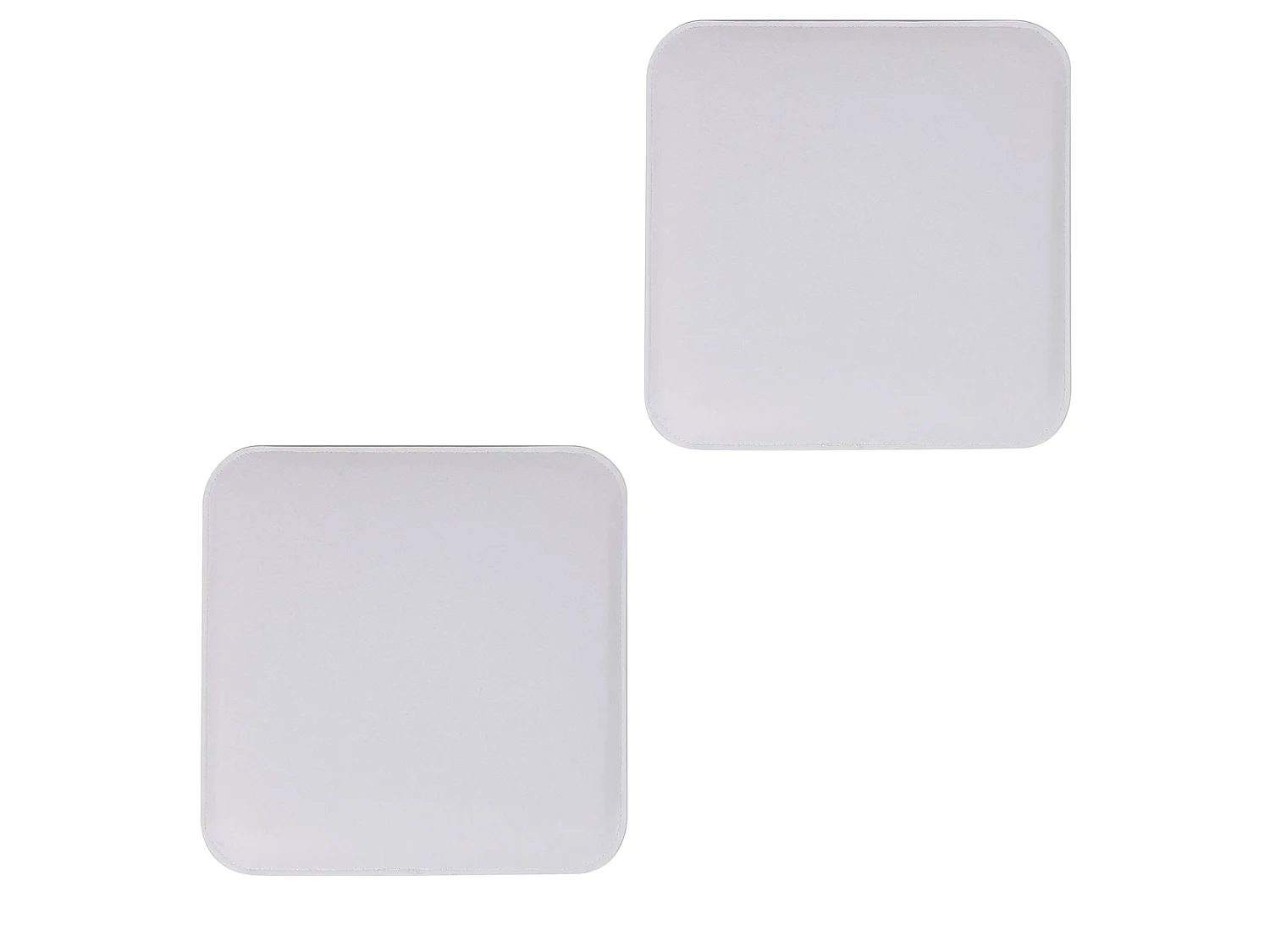 Lot de 2 coussins d'assise ROMEO pour chaises ou fauteuils de salle à manger ou bureau, galettes de chaise carrées en feutre blanc