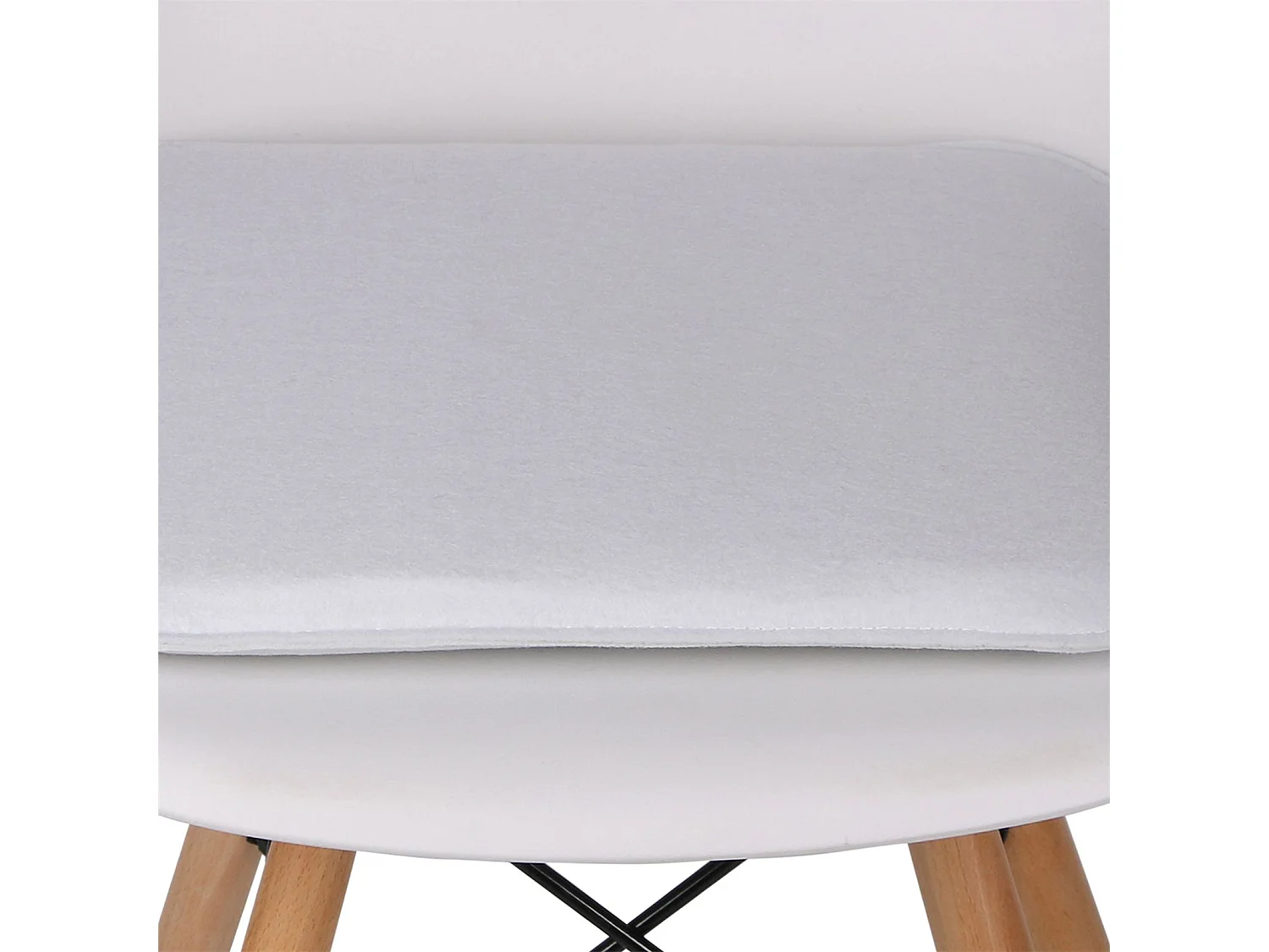 Lot de 2 coussins d'assise ROMEO pour chaises ou fauteuils de salle à manger ou bureau, galettes de chaise carrées en feutre blanc