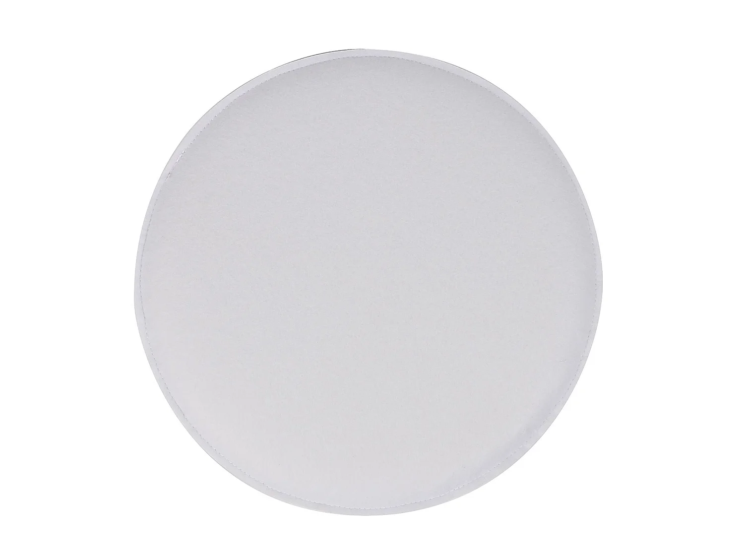 Lot de 4 coussins d'assise LESLIE, galettes de chaises en feutre blanc de format rond avec picots antidérapants en caoutchouc