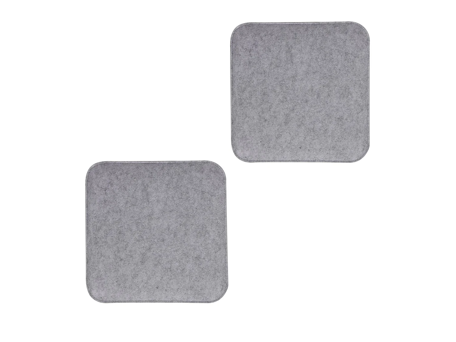Lot de 2 coussins d'assise ROMEO pour chaises ou fauteuils de salle à manger ou bureau, galettes de chaise carrées en feutre gris
