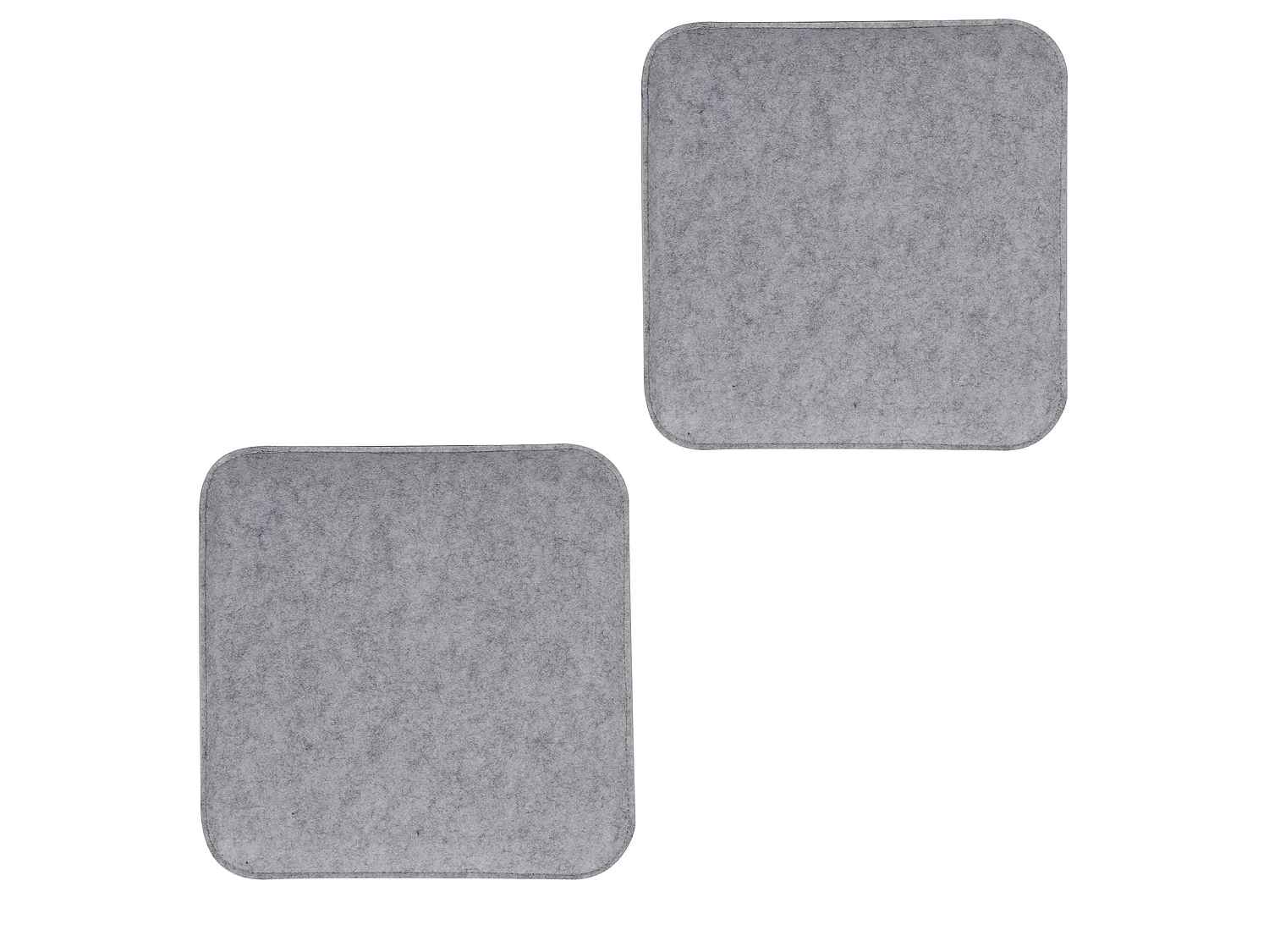 Lot de 2 coussins d'assise ROMEO pour chaises ou fauteuils de salle à manger ou bureau, galettes de chaise carrées en feutre gris