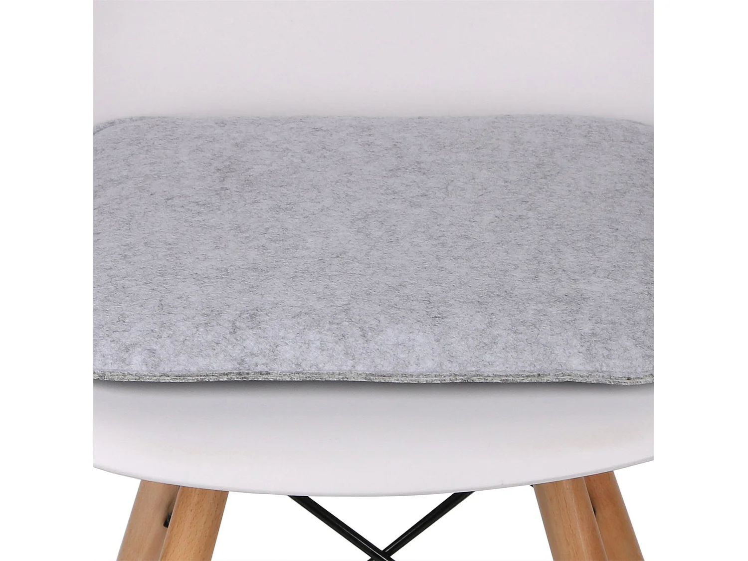 Lot de 2 coussins d'assise ROMEO pour chaises ou fauteuils de salle à manger ou bureau, galettes de chaise carrées en feutre gris