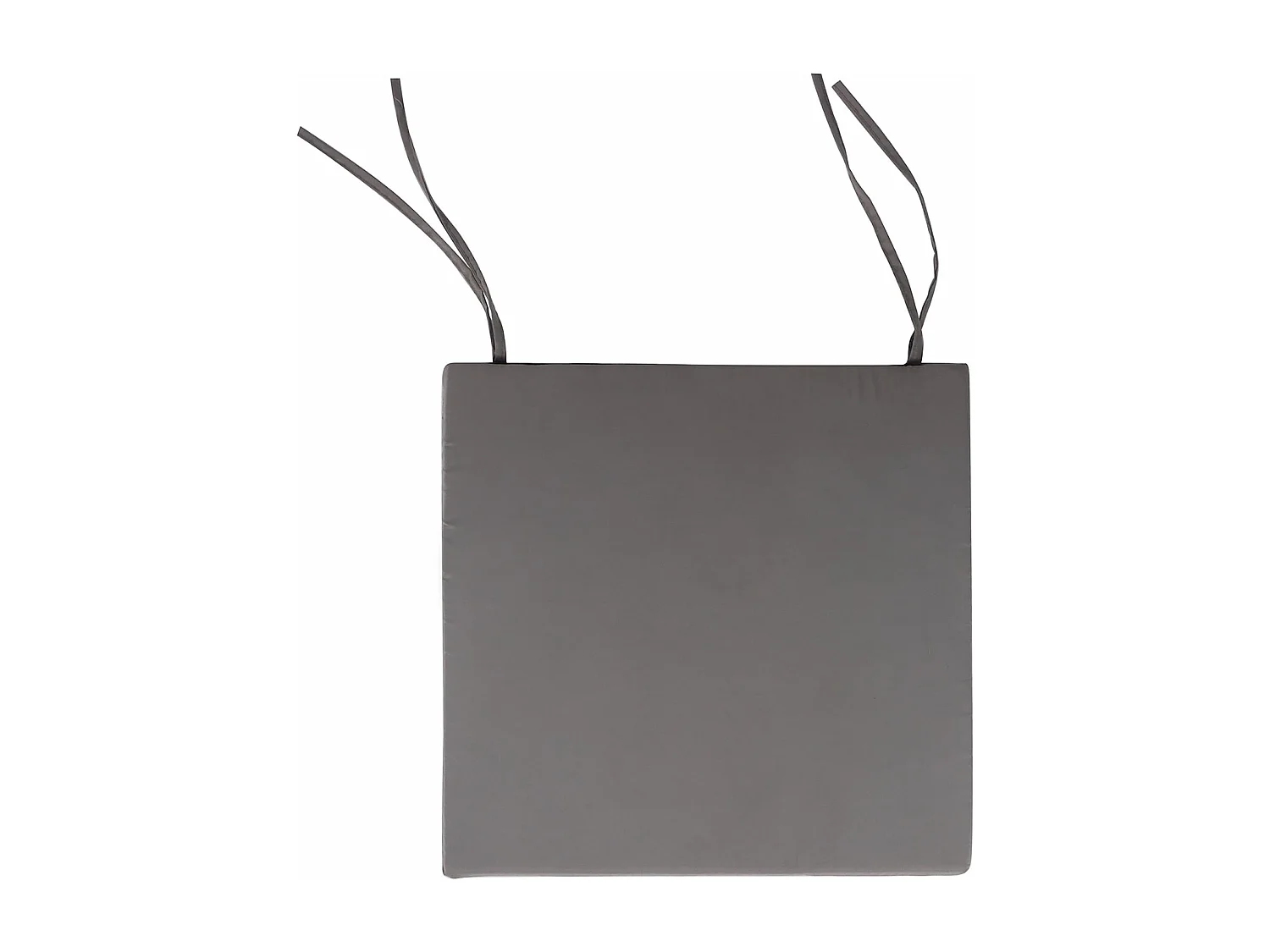 Lot de 4 coussins d'assise AMATA galettes de chaises de salle à manger de format carré, avec ficelles d'attache, coloris gris clair