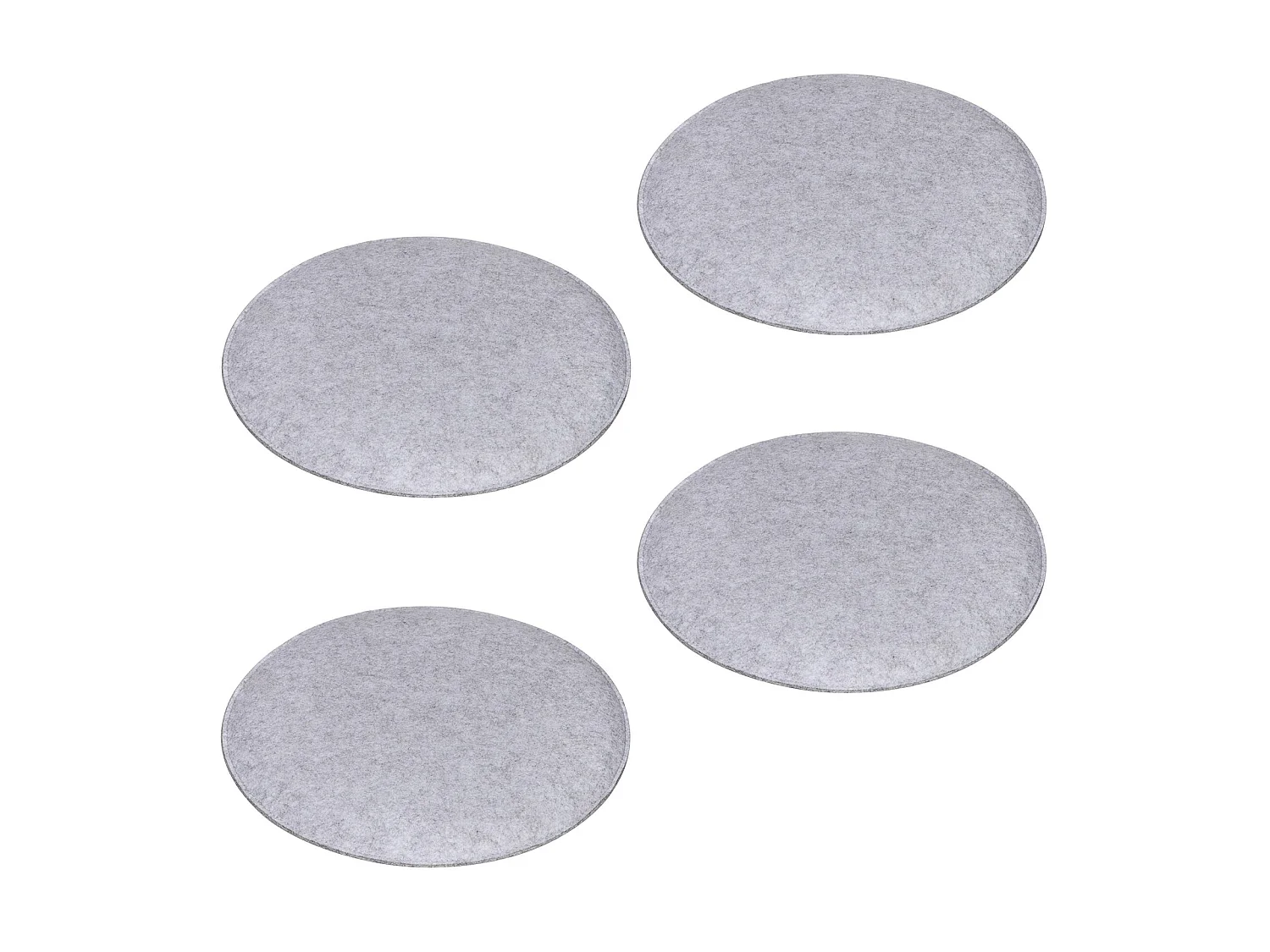 Lot de 4 coussins d'assise JONITA pour chaises de salle à manger ou bureau, galettes de chaise ou fauteuil rondes en feutre gris
