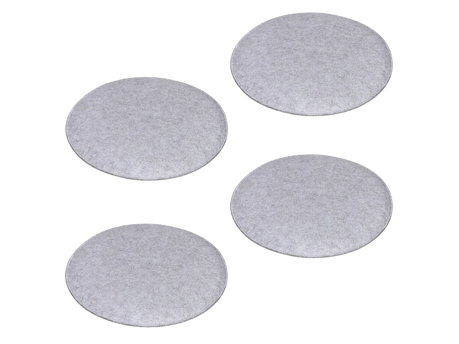 Lot de 4 coussins d'assise JONITA pour chaises de salle à manger ou bureau, galettes de chaise ou fauteuil rondes en feutre gris