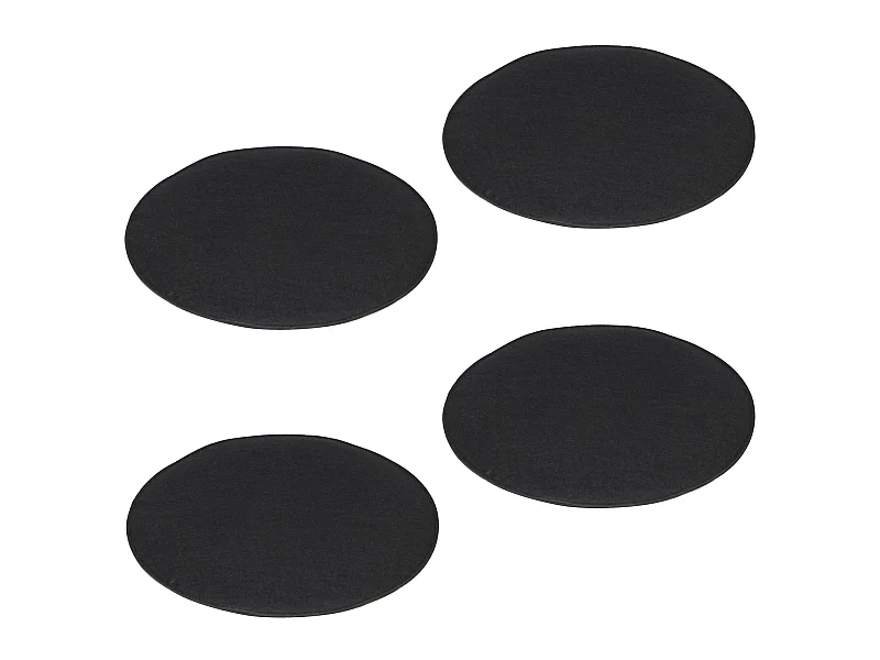 Lot de 4 coussins d'assise JONITA pour chaises de salle à manger ou bureau, galettes de chaise ou fauteuil rondes en feutre noir