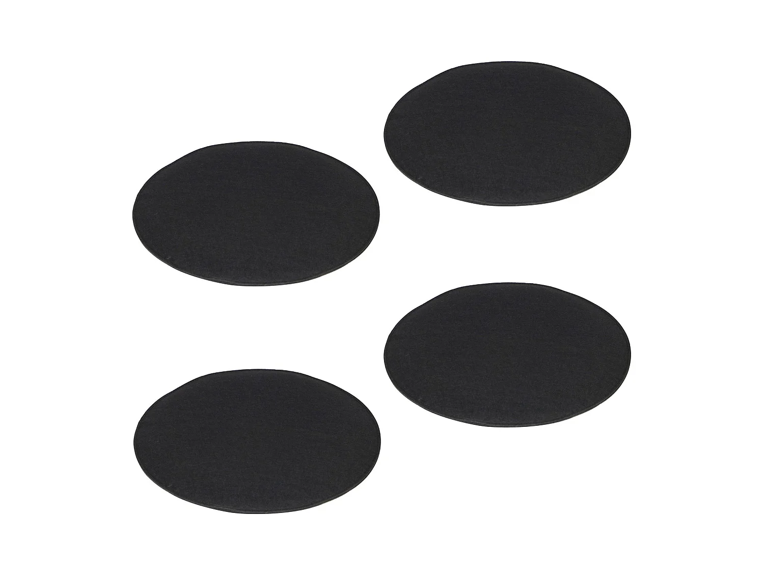 Lot de 4 coussins d'assise JONITA pour chaises de salle à manger ou bureau, galettes de chaise ou fauteuil rondes en feutre noir