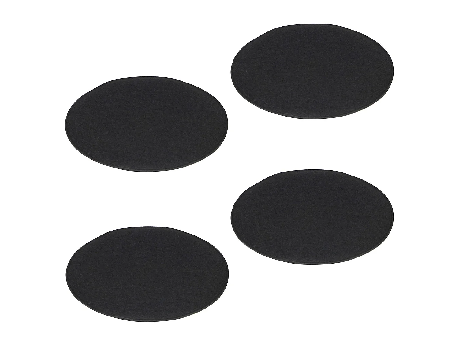 Lot de 4 coussins d'assise JONITA pour chaises de salle à manger ou bureau, galettes de chaise ou fauteuil rondes en feutre noir
