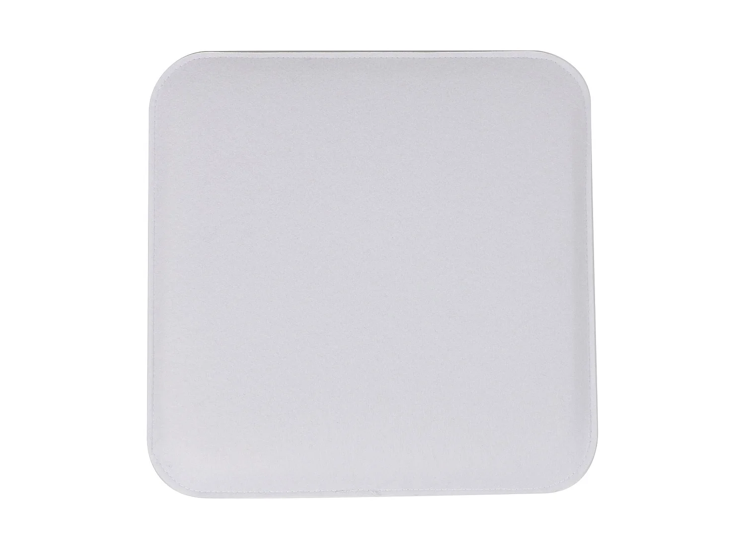 Lot de 2 coussins d'assise antidérapants GRACE, galettes de chaises en feutre blanc de format carré avec picots en caoutchouc noirs