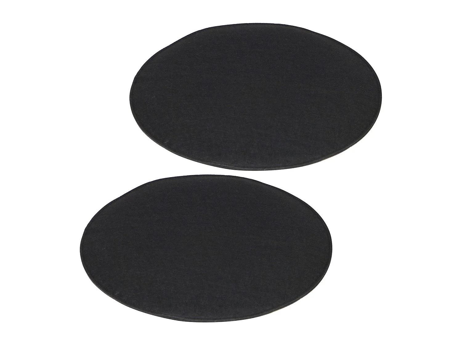 Lot de 2 coussins d'assise JONITA pour chaises ou fauteuils de salle à manger ou bureau, galettes de chaise rondes en feutre noir