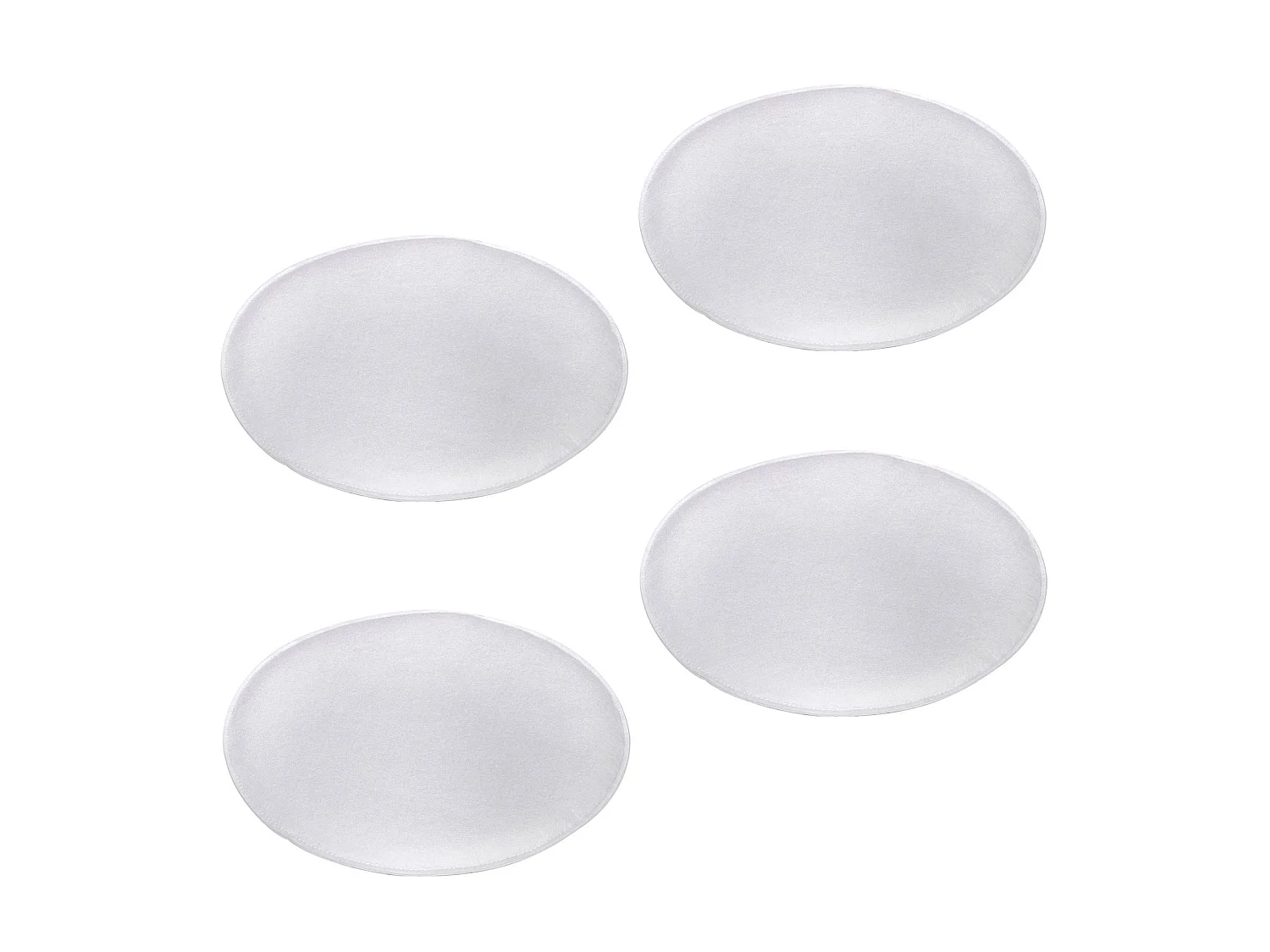 Lot de 4 coussins d'assise JONITA pour chaises de salle à manger ou bureau, galettes de chaise ou fauteuil rondes en feutre blanc