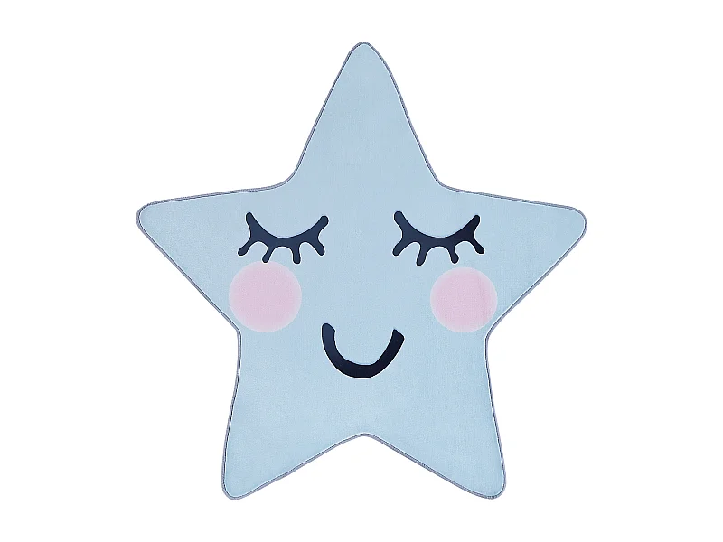 Kinderteppich Sternmotiv blau 120x120 cm Kinderzimmer Sirius