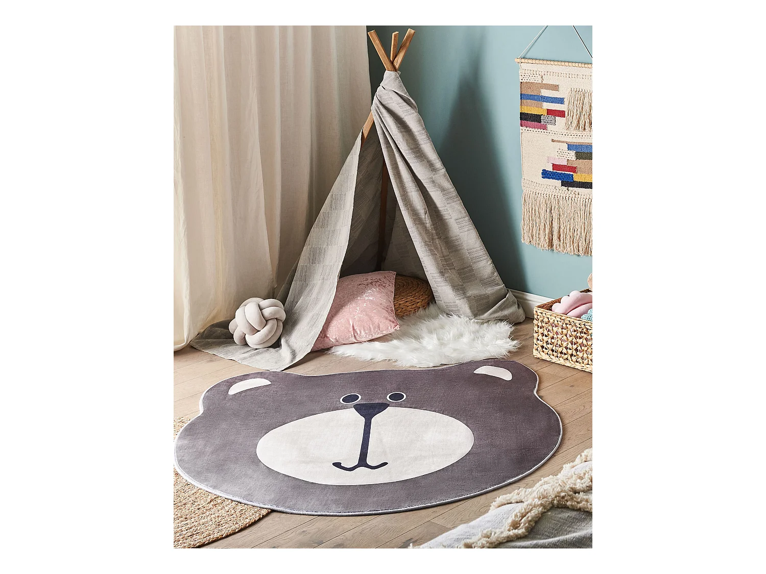 Dywan dziecięcy miś ⌀ 120 cm brązowy COLARGOL