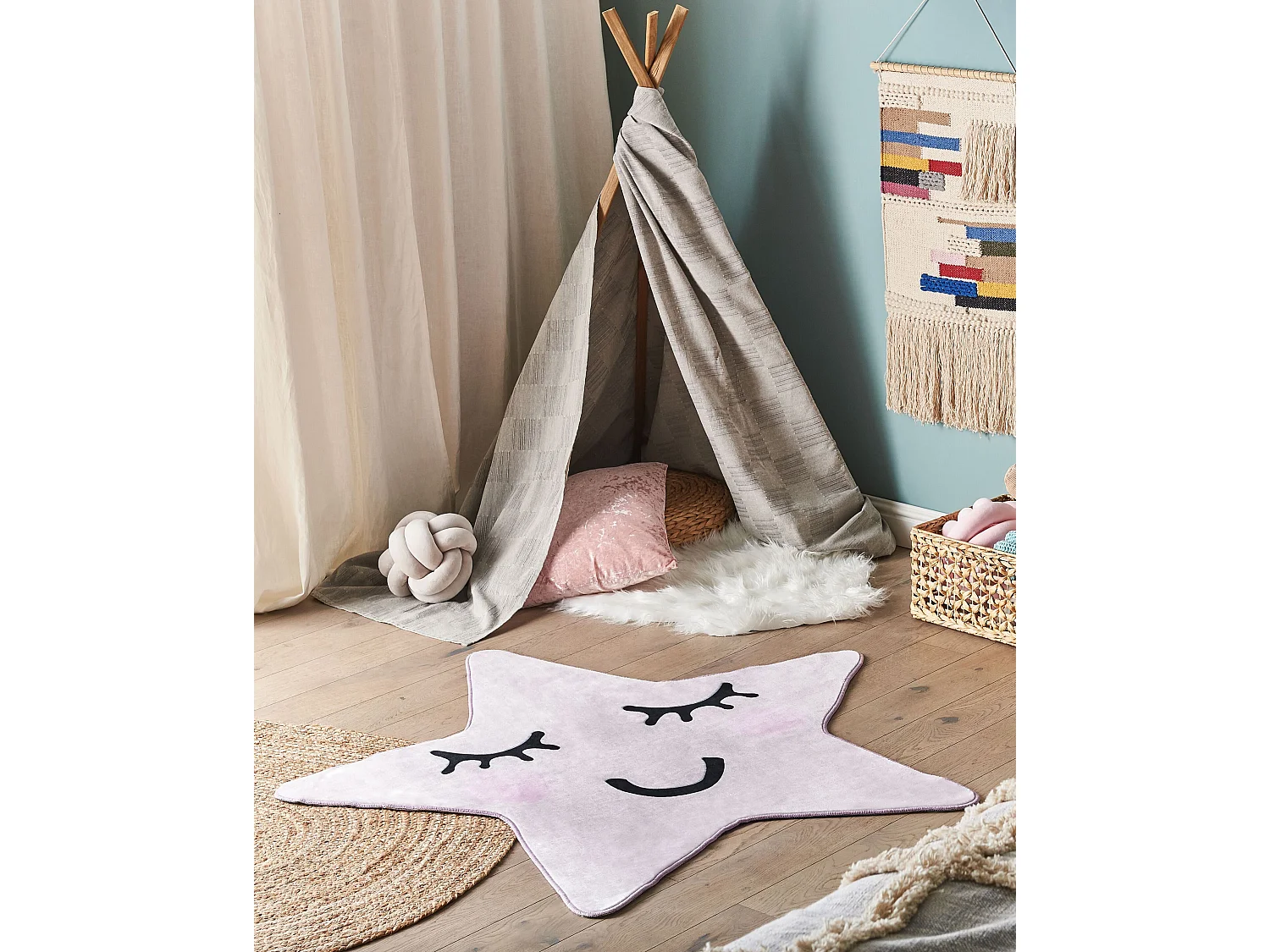 Vloerkleed polyester roze ⌀ 120 cm SIRIUS