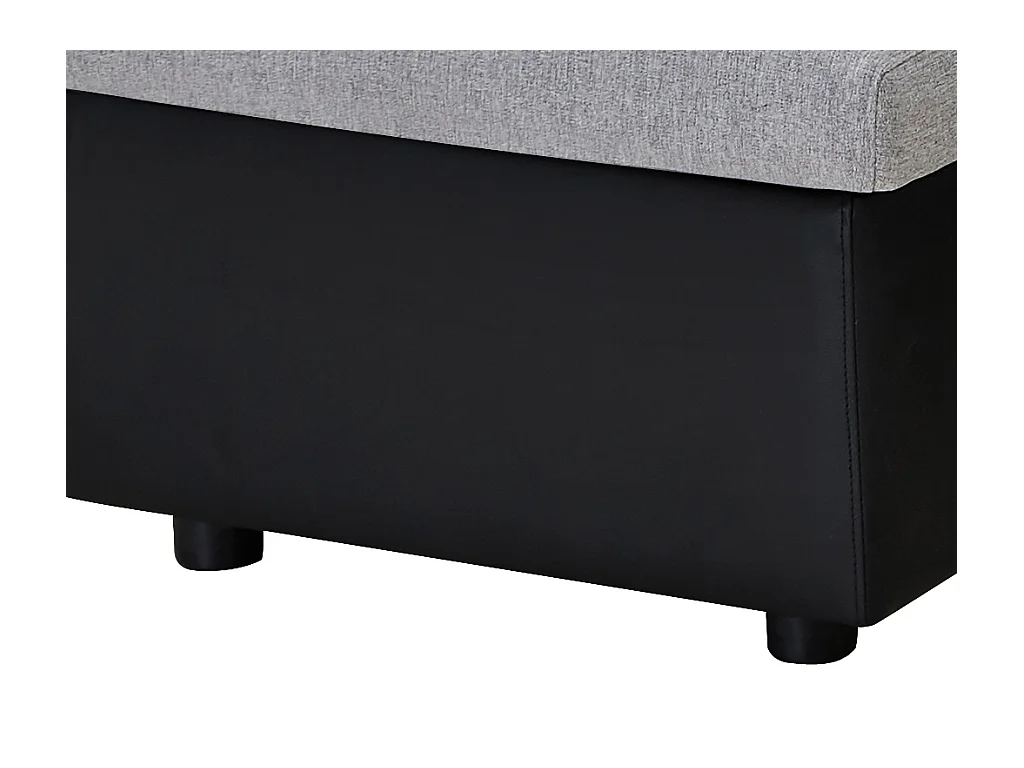 Ecksofa mit Schlaffunktion GAZUR - Stoff & Kunstleder - Ecke wechselbar - Schwarz & Grau