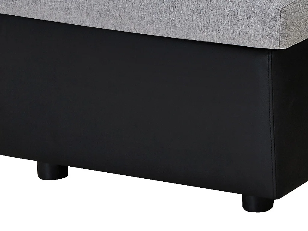 Canapé d'angle convertible et réversible en tissu gris clair et noir GAZUR II