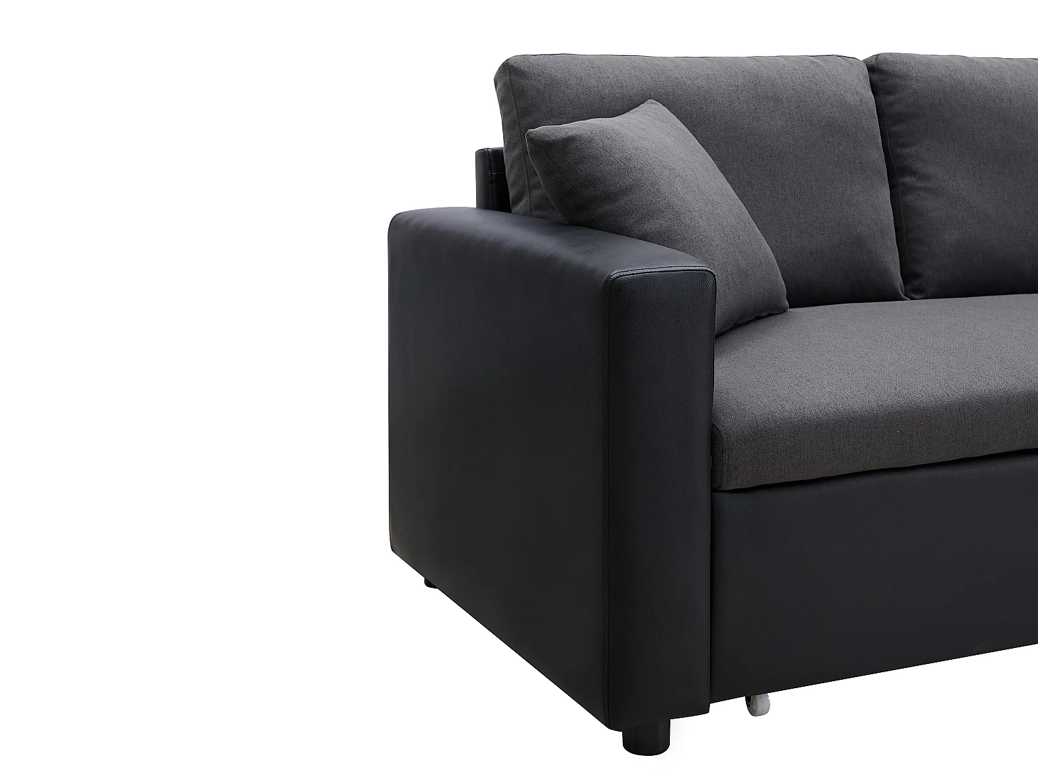 Hörnssoffa vändbar i antracitgrå och svart tyg GAZUR II