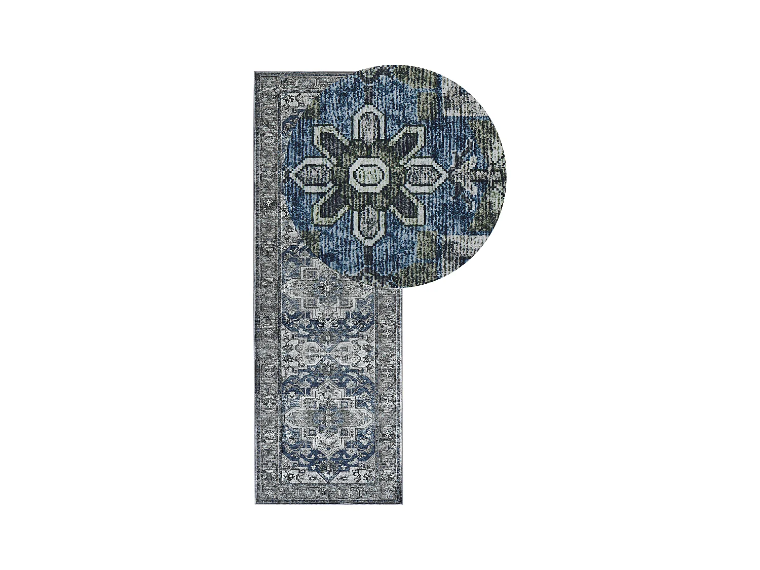 Tapete cinzento e azul 80 x 240 cm KOTTAR