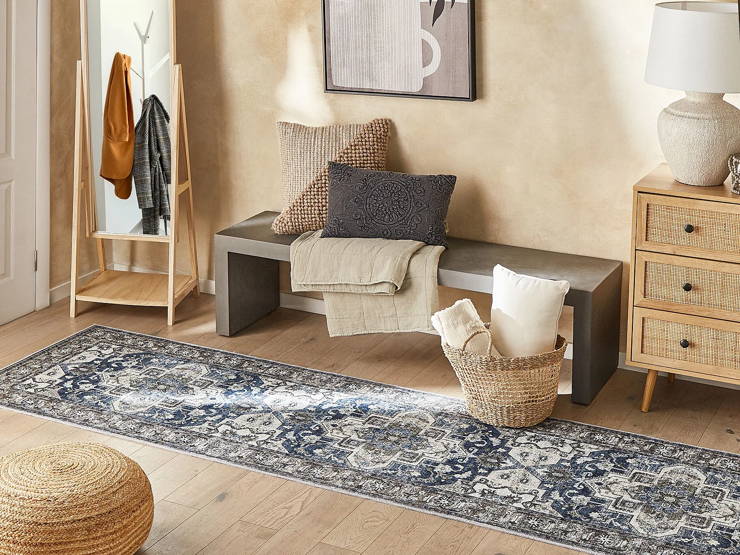 Tapis gris et bleu 80 x 240 cm KOTTAR
