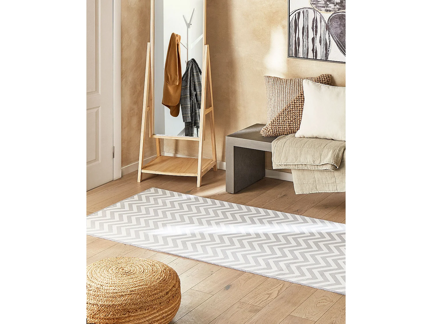 Dywan 80 x 240 cm biało-szary SAIKHEDA