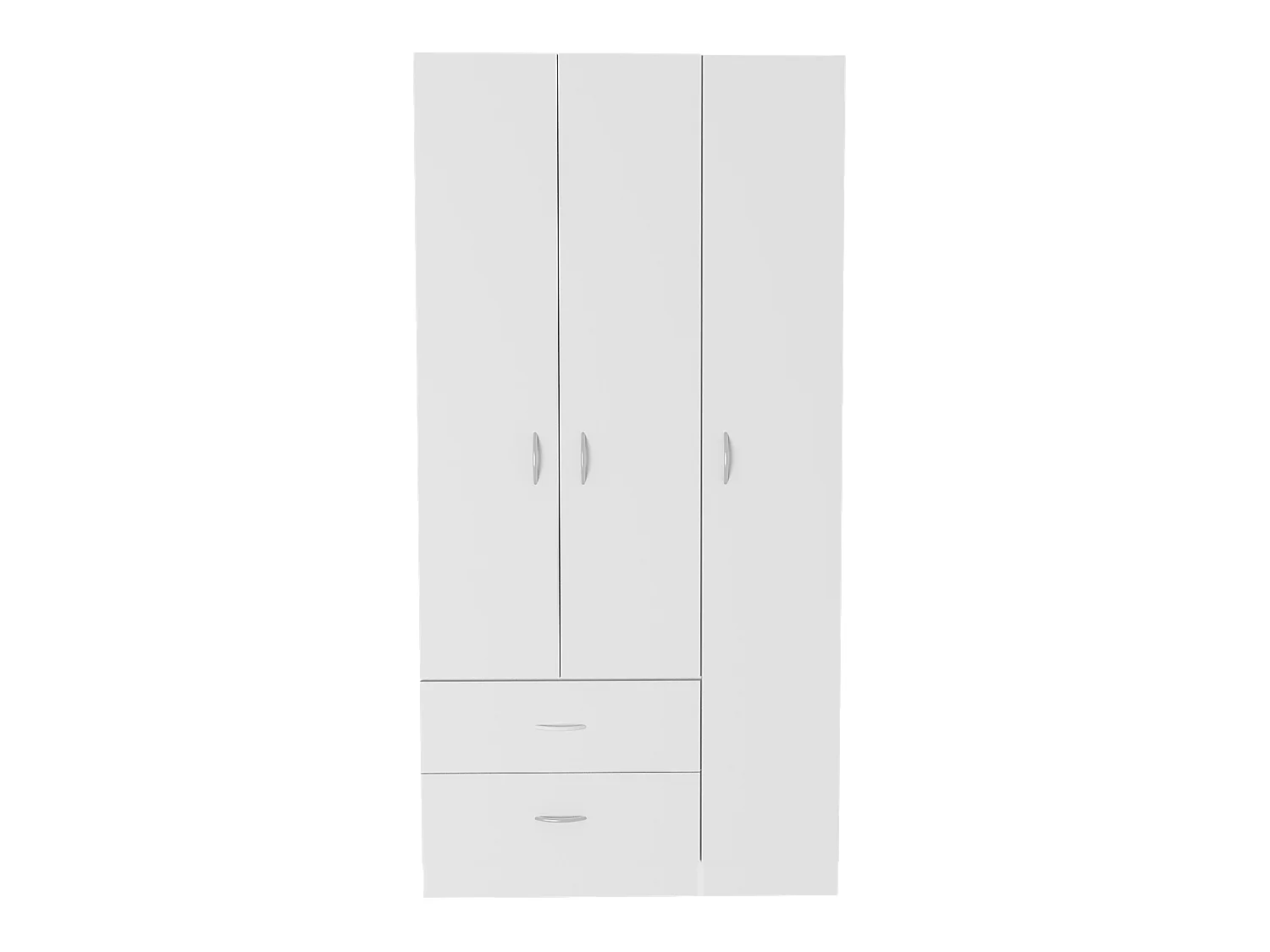 Armadio a 3 ante Austral, con due cassetti 90CM L X 180CM L X 47CM P Bianco